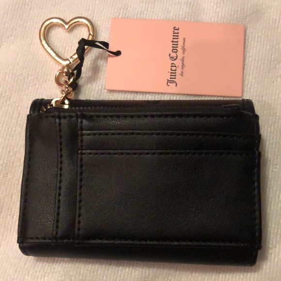 Juicy Couture Liquorice Black Pink League Double Sided Trifold Wallet NWT - Picture 8 of 16